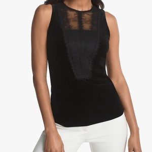 WHITE HOUSE BLACK MARKET Black Velvet Shell Top